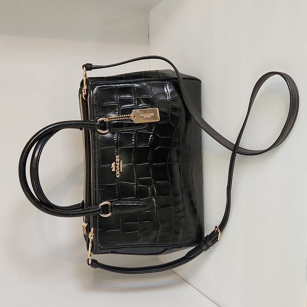 Coach Black Surrey Carryall Satchel Purse Bag - Picture 3 of 8